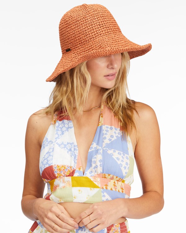 Billabong Time To Shine Straw Bucket Hat Desert Clay | RXLZYP073