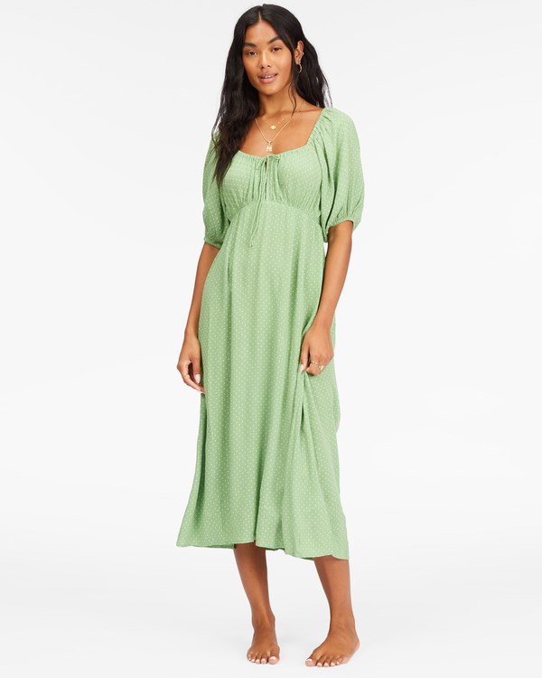 Billabong True Romance Midi Vestido Tea Tree | NYMVKA694