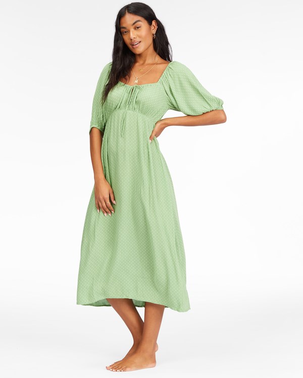 Billabong True Romance Midi Vestido Tea Tree | NYMVKA694