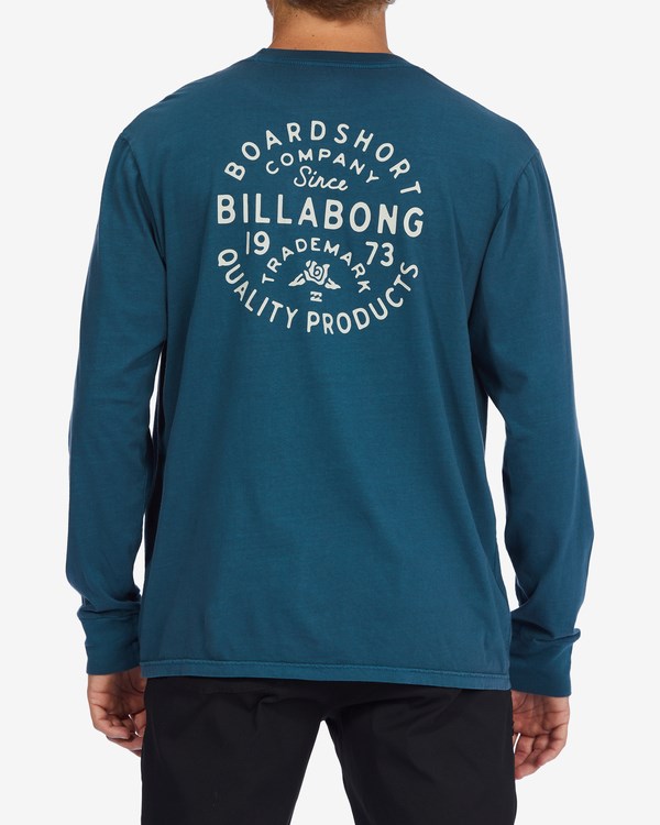 Billabong Union Wave Washed Long Sleeve T-Shirt Azul Marino | DMLQSH238