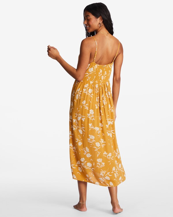 Billabong Venice Babe Midi Slip Vestido Golden Spice | AEMFVK510