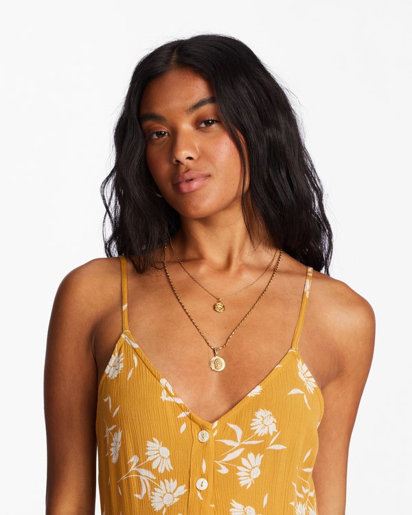 Billabong Venice Babe Midi Slip Vestido Golden Spice | AEMFVK510