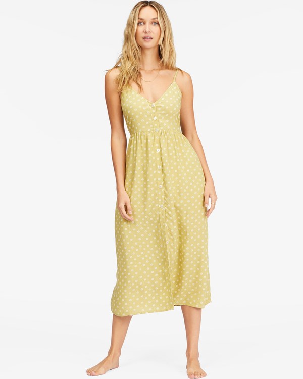 Billabong Venice Babe Midi Slip Vestido Moss Joy | OFWVSA734