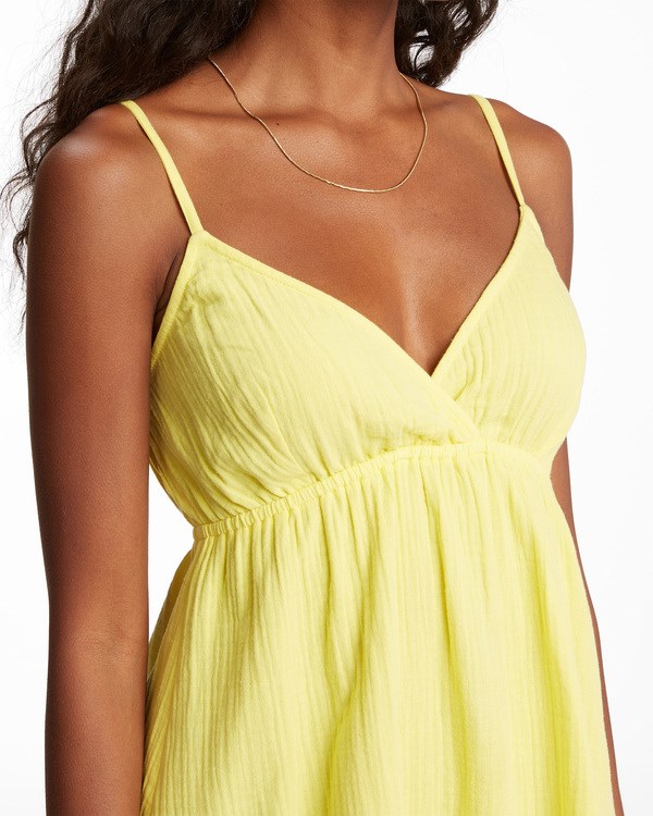 Billabong Wave After Wave Babydoll Mini Vestido Citron | DGXRJB529