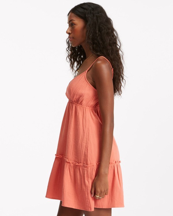 Billabong Wave After Wave Babydoll Mini Vestido Rosas | HMRJZD516