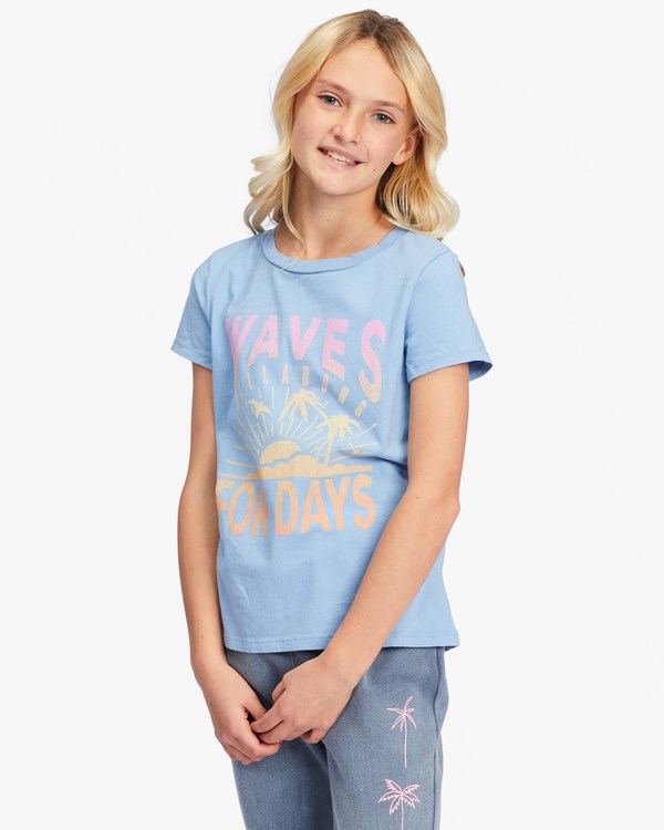 Billabong Wave For Days Estampadas Boyfriend T-Shirt Indigo Claro | IAFNPG509