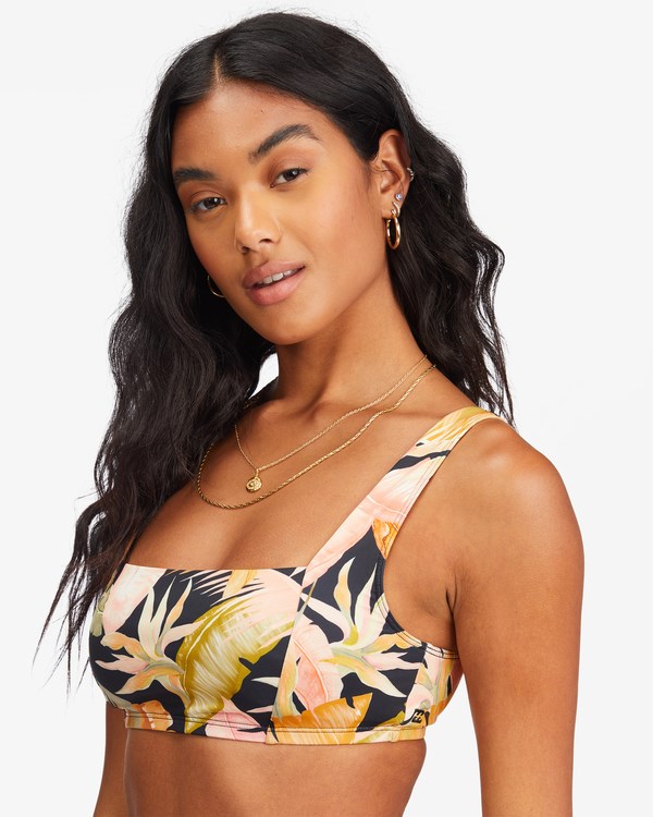 Billabong Wave Tribe Square Bralette Bikini Top Jungle Night | ZUQPNH315