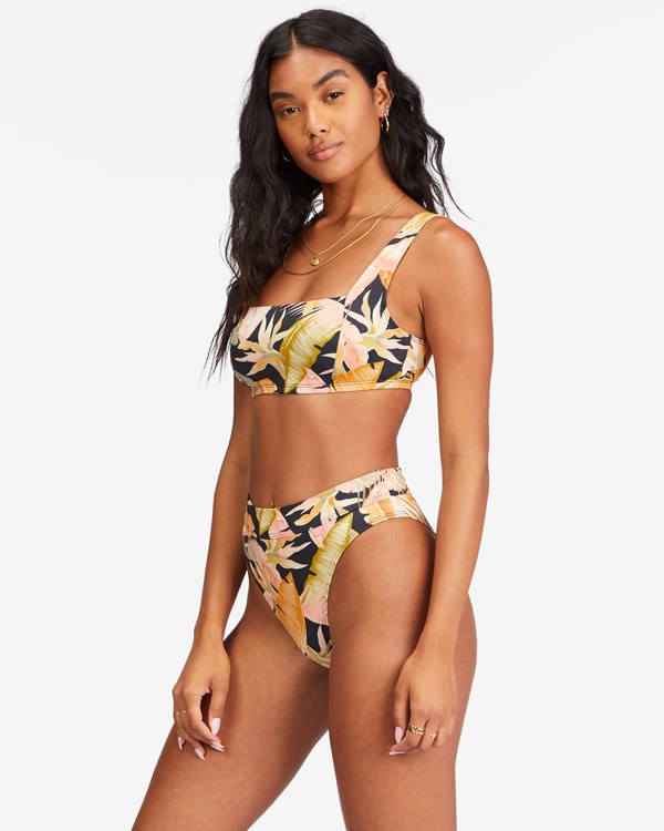 Billabong Wave Tribe Square Bralette Bikini Top Jungle Night | ZUQPNH315