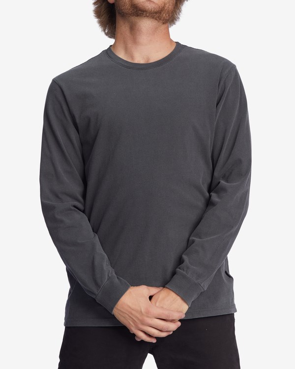 Billabong Wave Washed Long Sleeve T-Shirt Charcoal | OVCFGK706