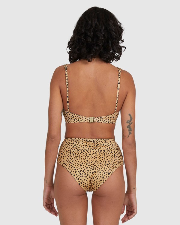 Billabong Well Spotted Leopard Print Hawaii Retro Bikini Bottoms Doradas | OHXZEK970