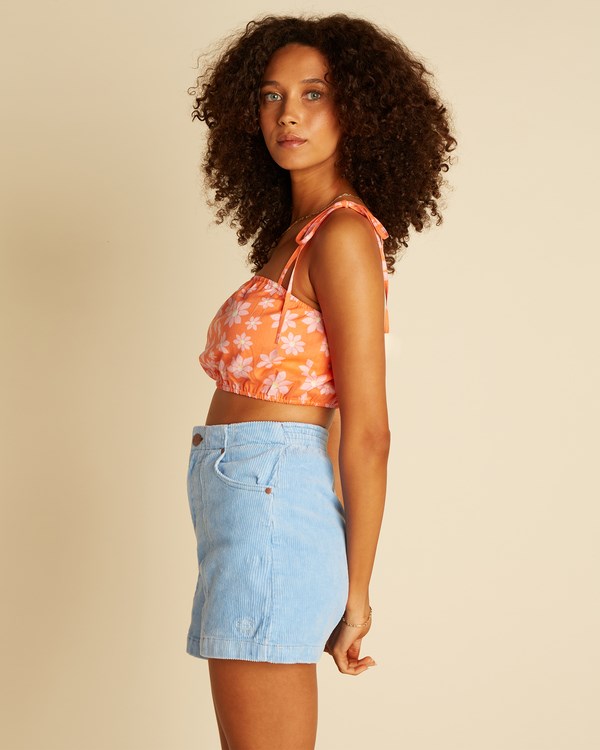 Billabong Wrangler According To High-Waisted Corduroy Shorts Azules | VNXCPO639