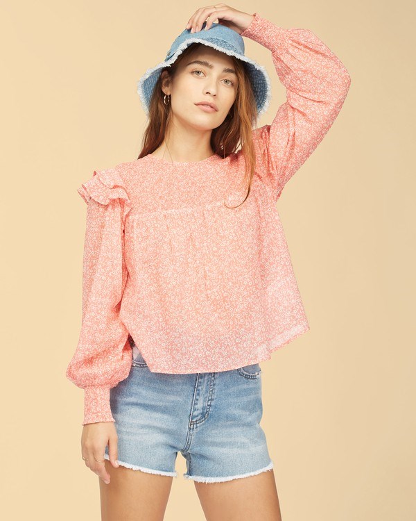 Billabong Wrangler Carefree Top Rosas | QVPLKI076