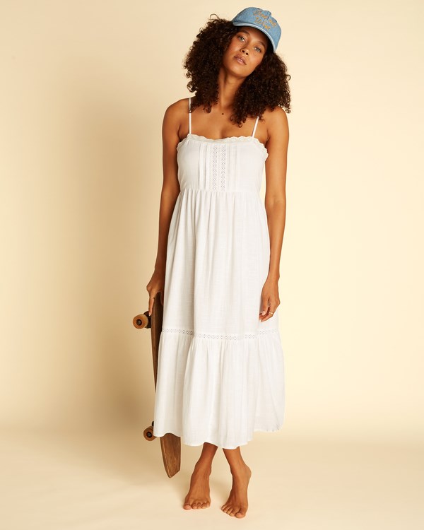 Billabong Wrangler Peachy Keen Midi Vestido Salt Crystal | JZAUBR624