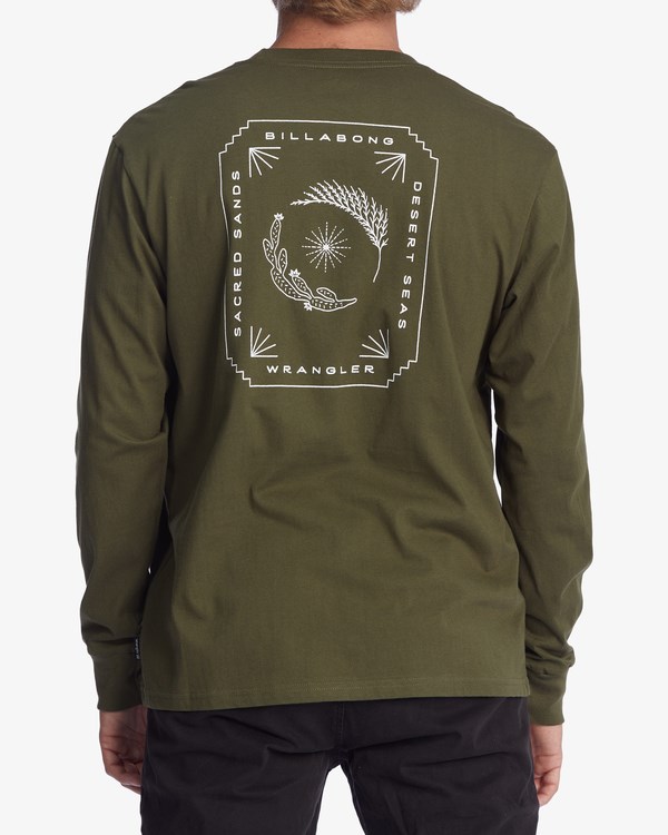 Billabong Wrangler Sands Of Time Organic Long Sleeve T-Shirt Military | ALXEMF569