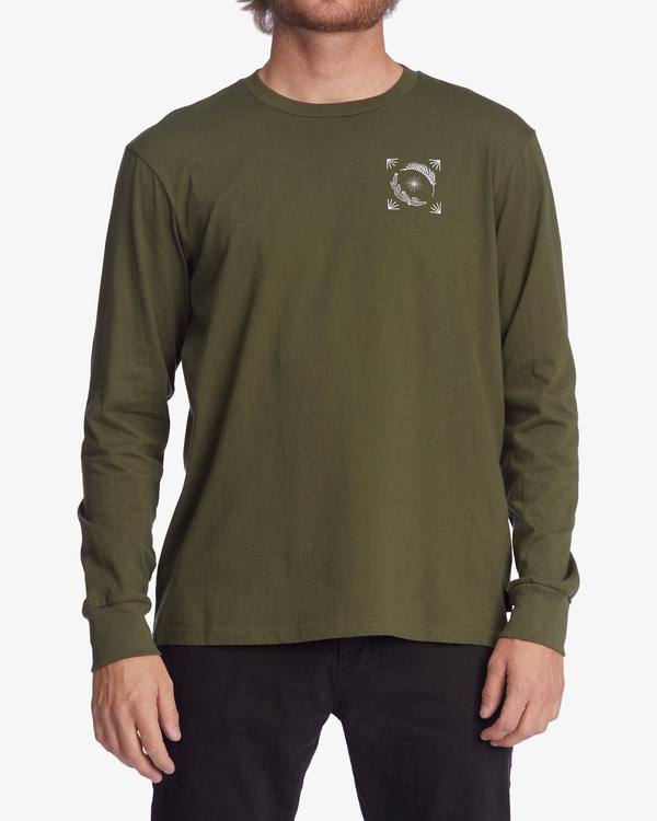 Billabong Wrangler Sands Of Time Organic Long Sleeve T-Shirt Military | ALXEMF569